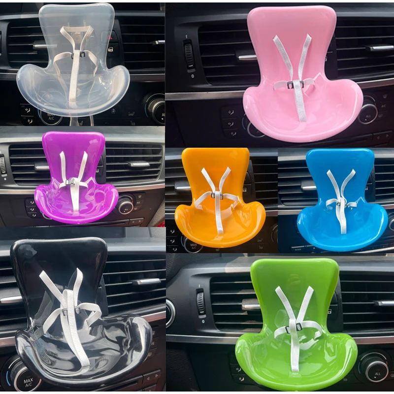 Kawaii Labubu Idol Doll Car Ornament Mini Plush Safety Seat Decor with Air Vent Clip Aromatherapy Cute Vehicle Accessories Gifts