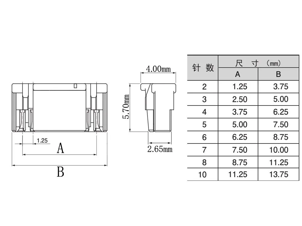 10 Stück Micro JST GH 1,25 mm Rastermaß 2/3/4/5/6/7/8/9/10 Pin Buchsenstecker Kabel 15 cm 28AWG Einzel-/Doppelstecker – Detail 1