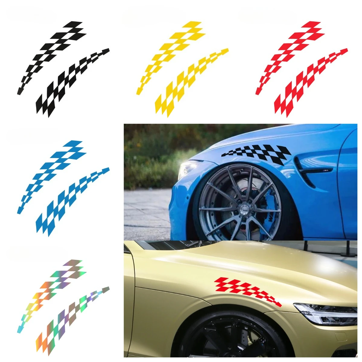 

Universal Car Wheel Arch Stickers Carbon Fiber Style 2PCS Set for SUV Sedan Van Automotive Exterior Protective Decals