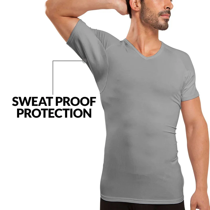 grey V NECK TEE