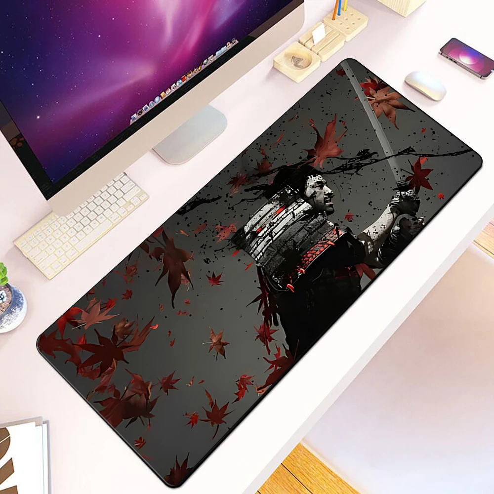 Japanese samurai devil Mousepad HD Printing Computer Gamers Locking Edge Non-slip Mouse Pad XXL90x40cm Keyboard PC Desk Pad