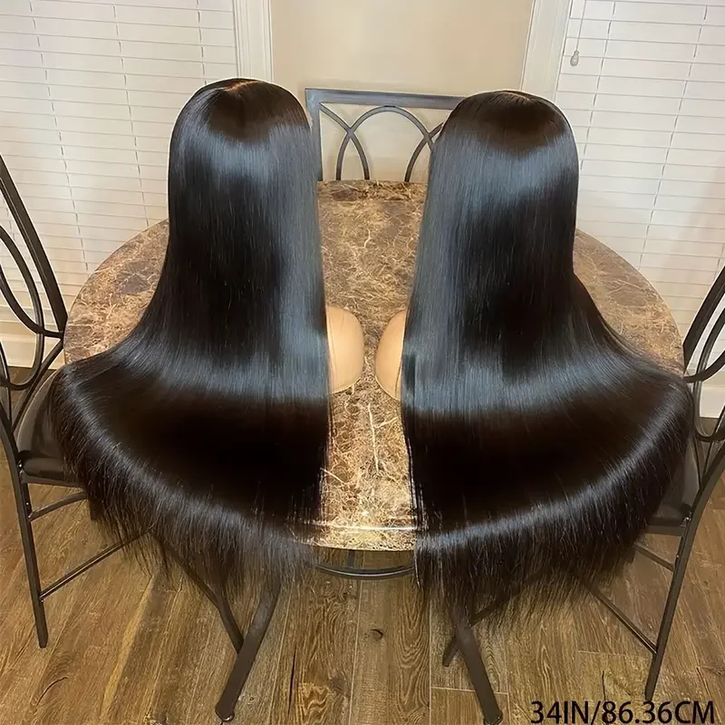 

Wear Go Glueless Wig Straight Human Hair Wigs 30 32 Inch 4x4 HD Lace Closure Wig Pre Plucked Pre Cut Human Hair Wigs