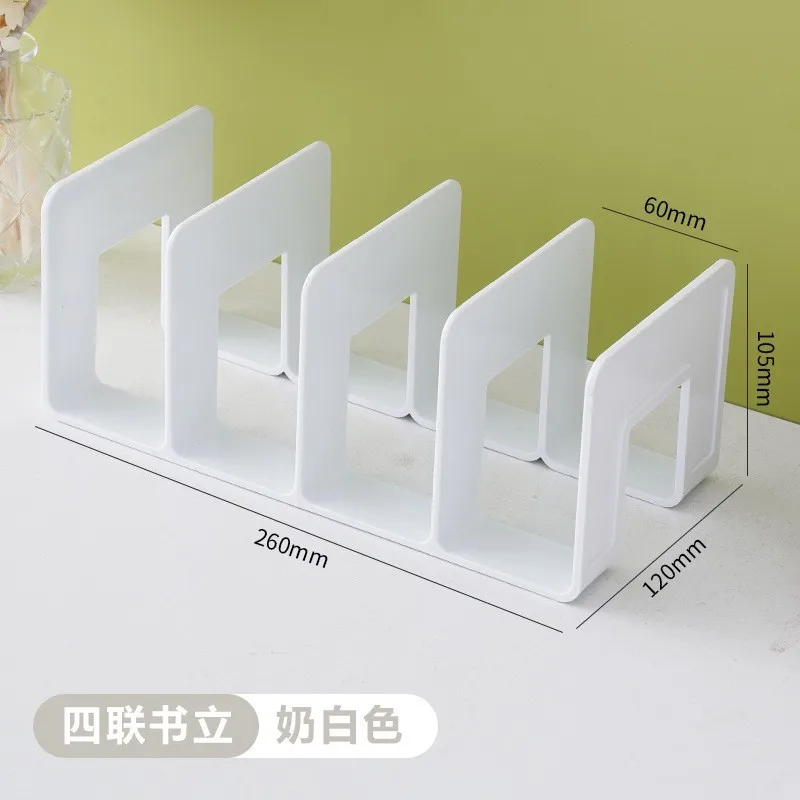 4 Grid Bookends Stand Desktop Rak Buku Organizer Alat Tulis Sekolah Kantor File Holder Rak Dekoratif Bookend untuk Paperback