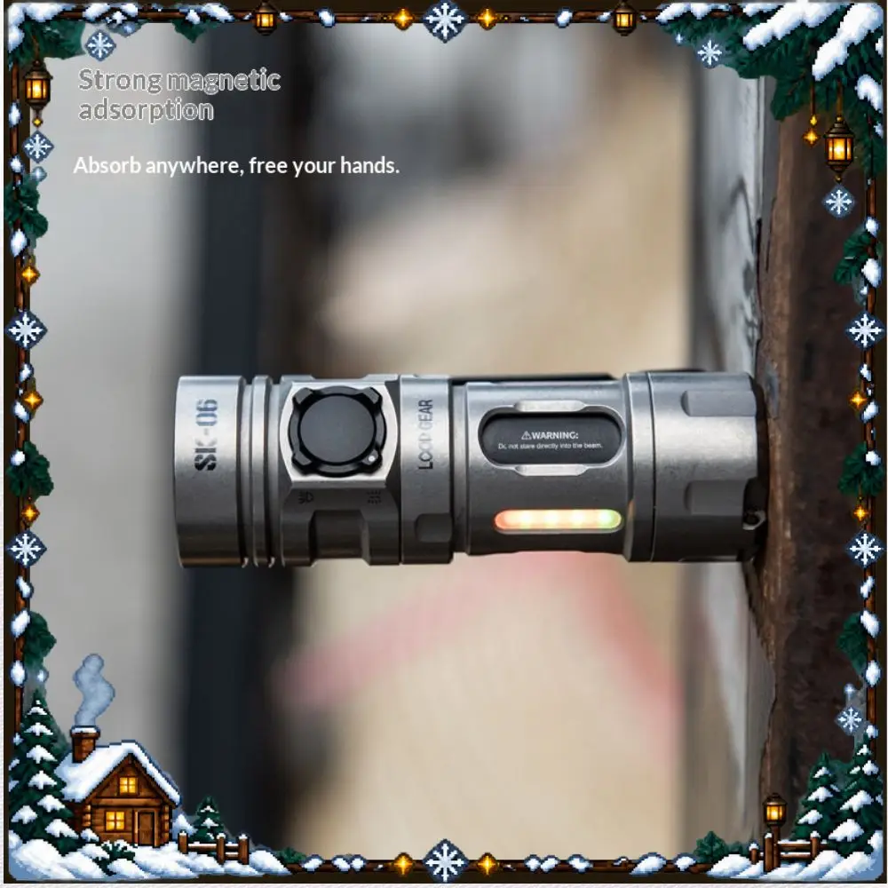 LOOP GEAR SK06 Titanium Mini EDC Flashlight, 18350 Multi Light Source RGB Ambient Light Portable Flashlight for Outdoor Camping