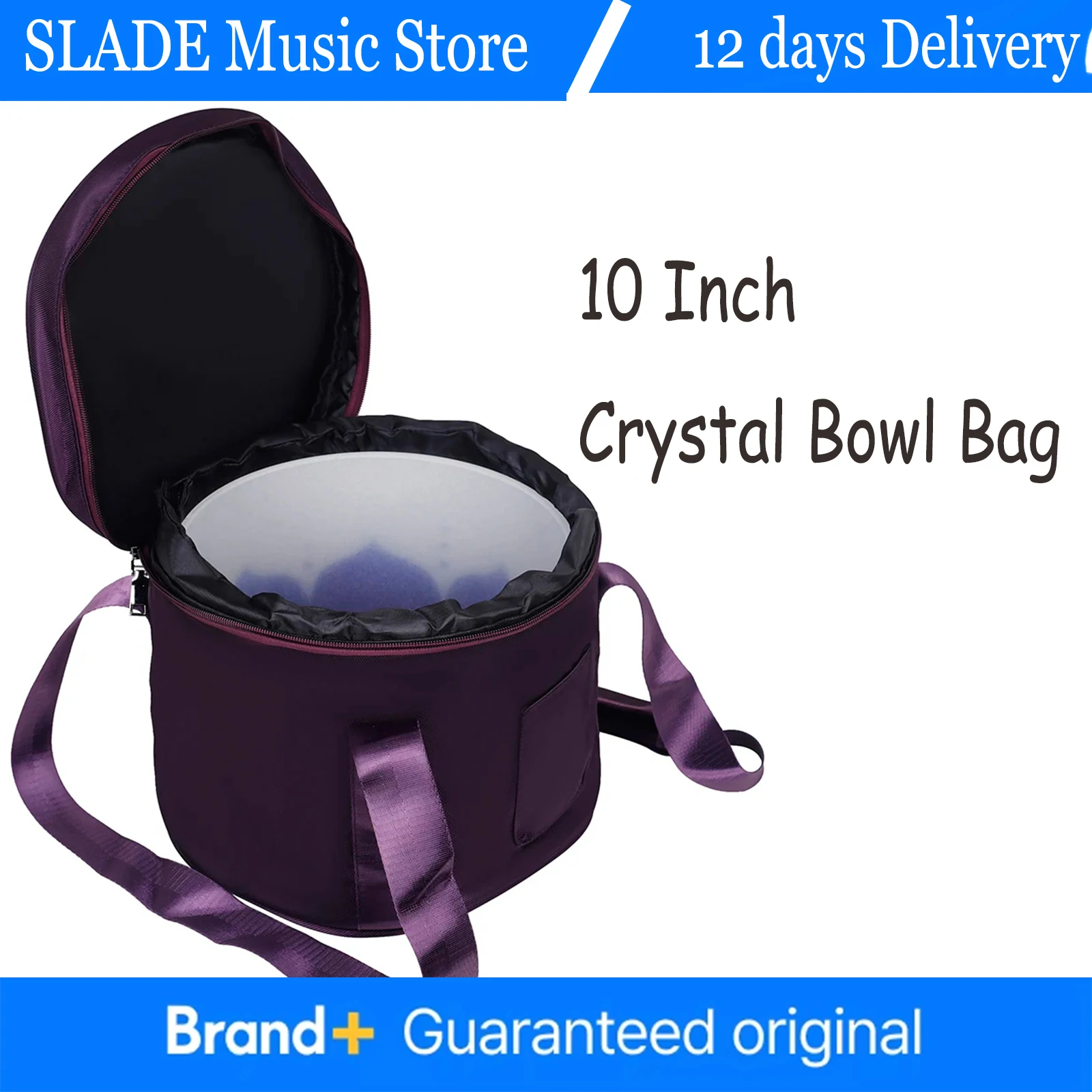 

10-дюймовая сумка с хрустальной чашей, фиолетовая сумка с поющей чашей, портативная сумка с хрустальными чашами, аксессуары для ударных инструментов
