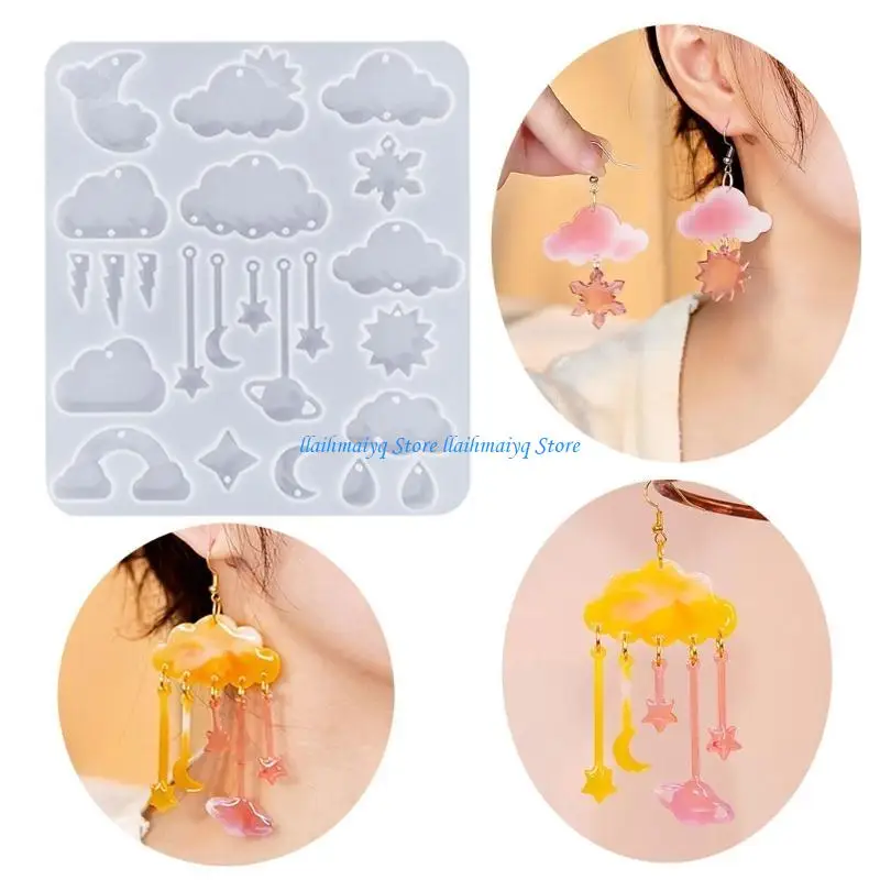 

573B Mushroom Charm Epoxy Resin Molds Ornament Casting Molds with Hole for DIY Craft