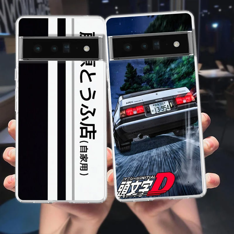 Initial D AE86 Phone Case Cover for Google Pixel 8 7 6 5 4 4XL Shockproof Silicone 7A 6A 5A 4A 3A 3AXLPro 5G Transparent Shell