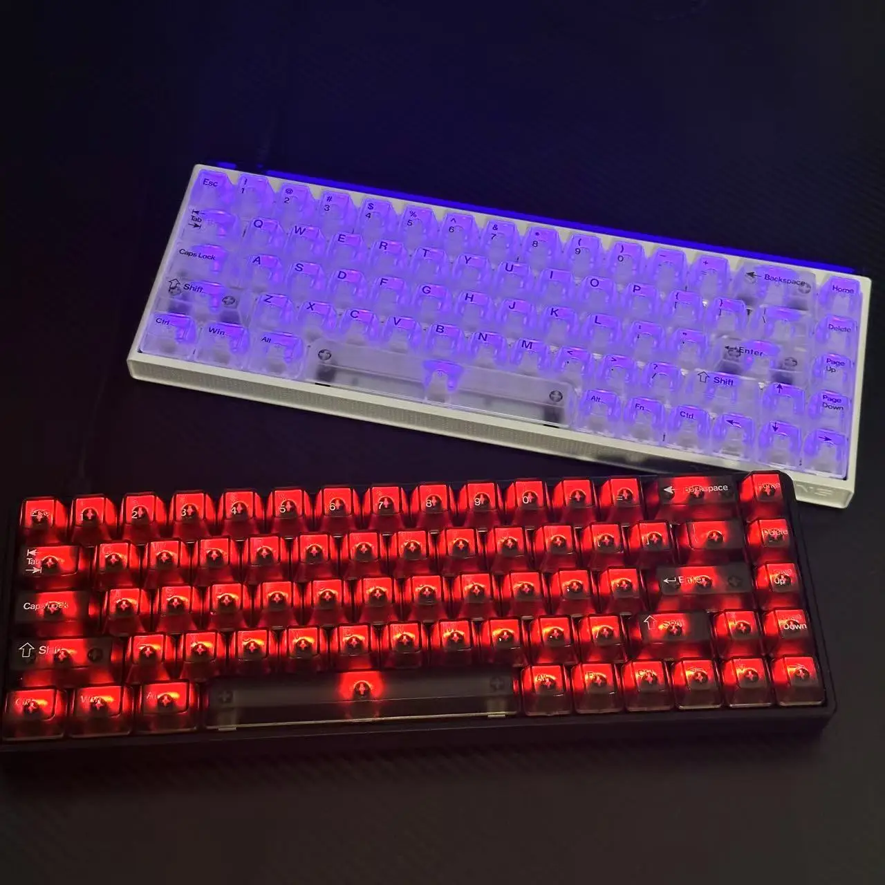 Fog transparent keycaps, transparent keycaps, suitable for mechanical keyboard OEM height PC material keycaps