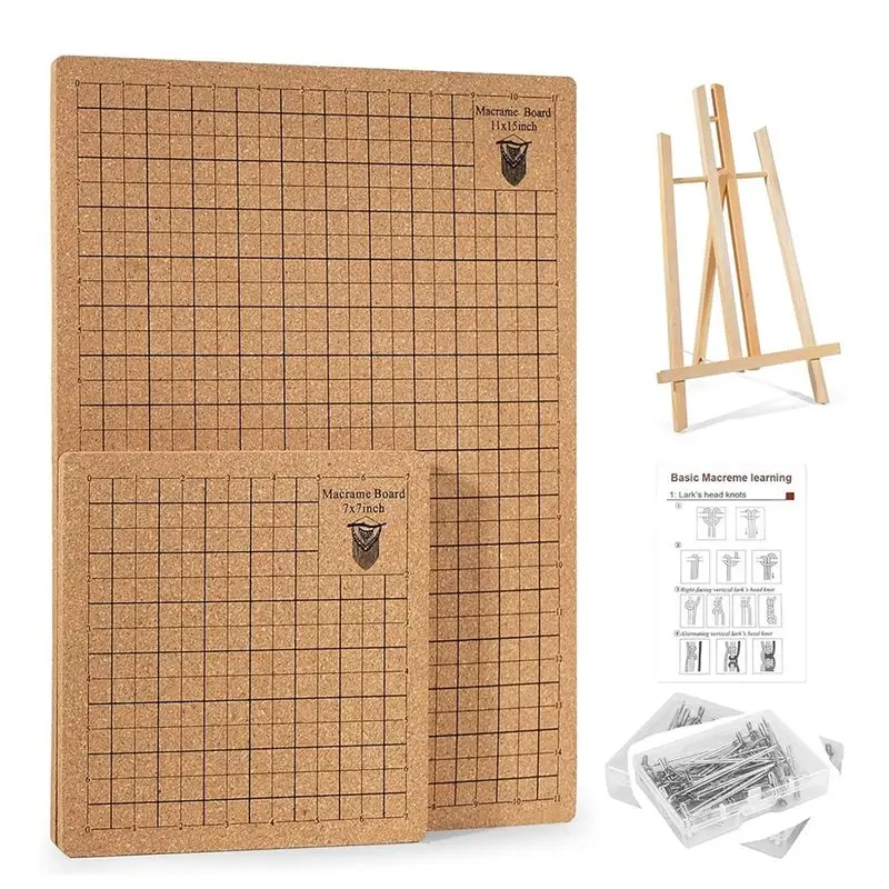 

A24F-53 PCS Macrame Board Set With Holder And T-Pins For Braiding & Cording,Macrame Project Board For Braiding Bracelet