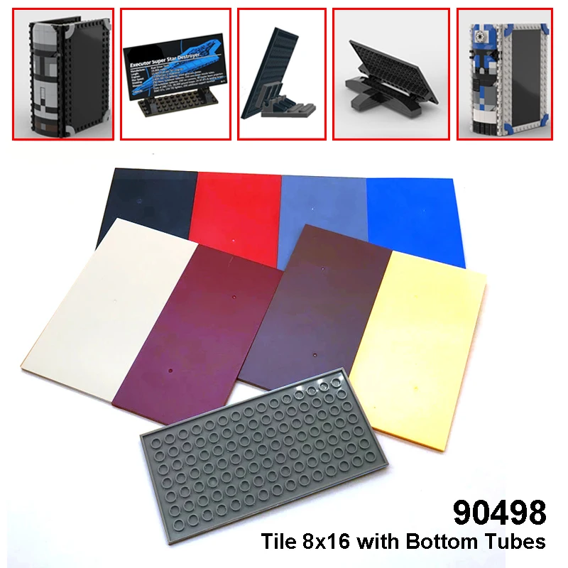 2 قطعة/الوحدة MOC البلاط 48288 بلاط 8x16 مع الأنابيب السفلية على الحواف متوافق 90498 4974 أجزاء اللبنات 4221750 4603646