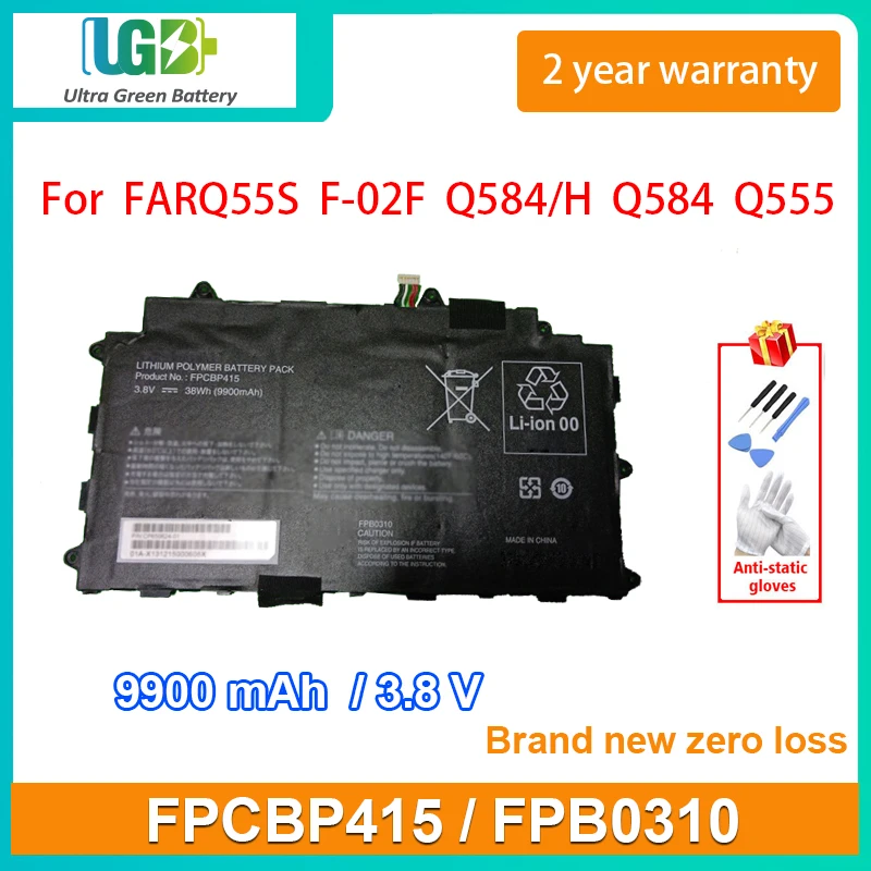 

UGB New FPCBP415 FPB0310 laptop Battery For Fujitsu FARQ55S F-02F Q584/H Q584 Q555 FPBO310 Battery 9900mAh 3.8V