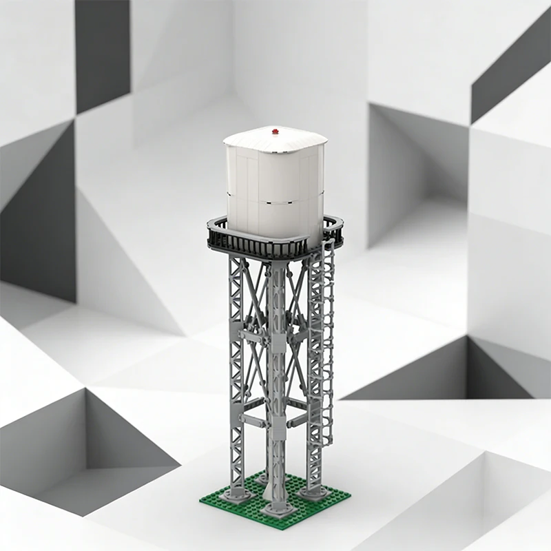 295 Pièces Tour d'eau de construction MOC, Blocs de construction modulaires personnalisables, Modèle éducatif, Jouet DIY populaire pour enfants, Cadeau de festival