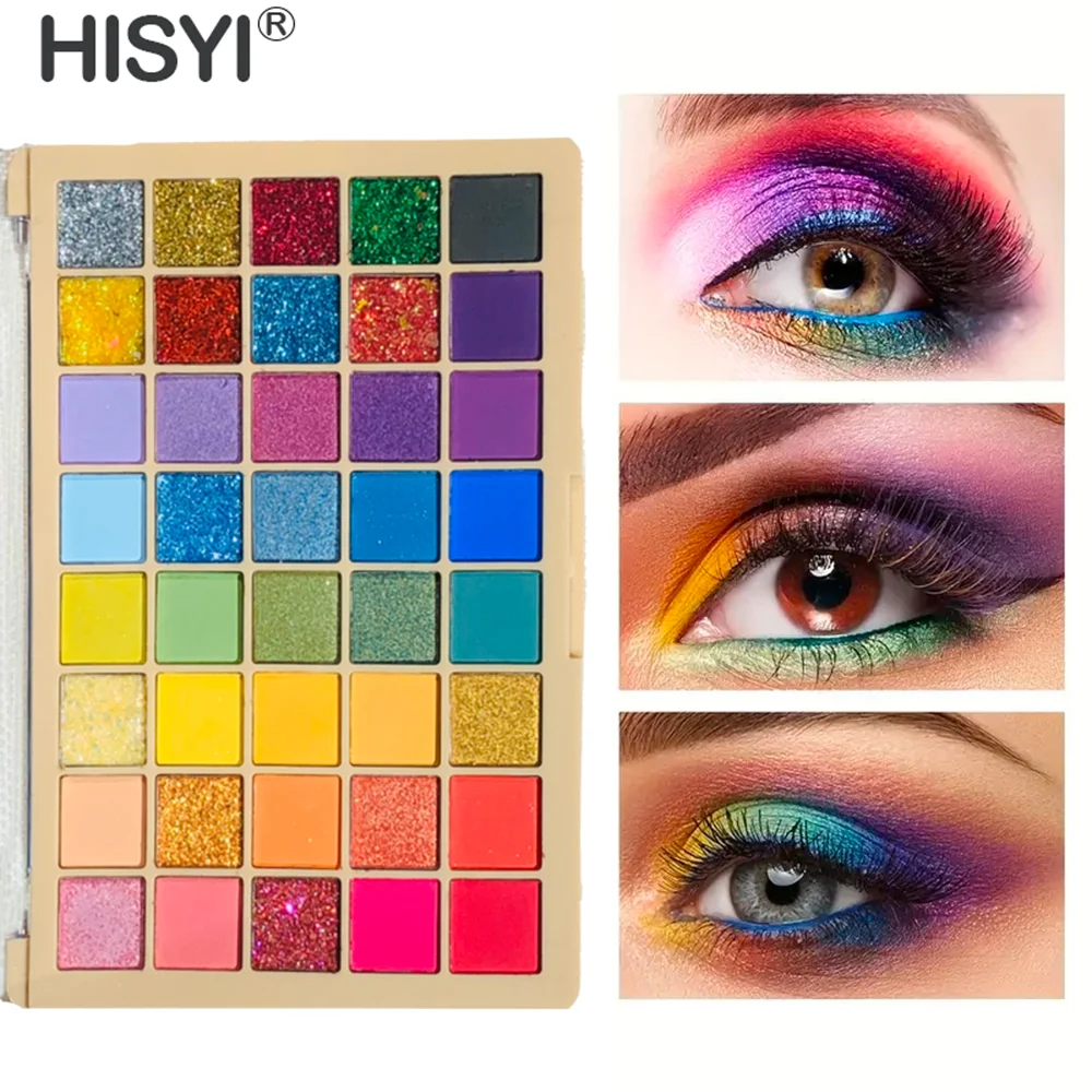 Sombra de ojos camaleón de 40 colores – Brillo brillante mate, resistente al agua, de larga duración, multiusos, fiesta de Halloween, unisex