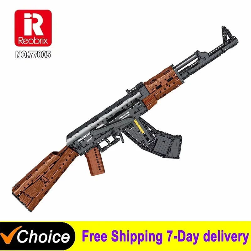 1238Pcs Military Weapon Assault Pistol AK47 Riffle Gun Building Blocks SWAT Army MOC Brick Toys For Kids And Adults Boy Gift Set