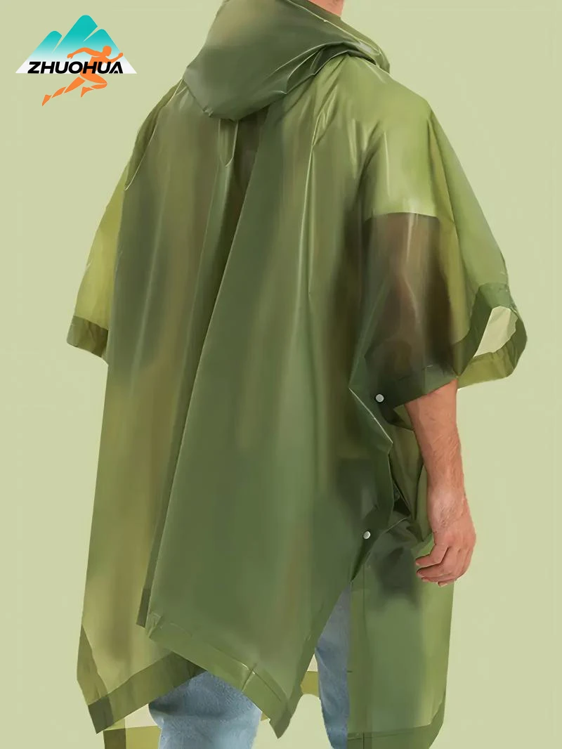 

ZHUOHUA Outdoor EVA Raincoat, Rain Ponchos for Adults , Reusable EVA Clear Poncho Rain Coats Waterproof Jackets with Hood