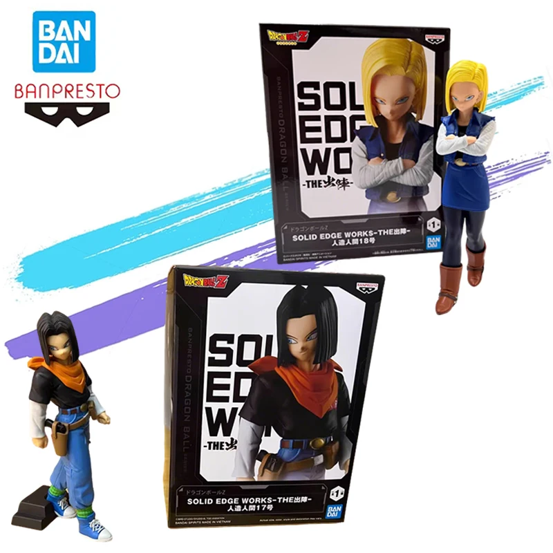 

Original Bandai Banpresto Dragon Ball Z Android 17 Android 18 Anime Action Figures Model Gift for Anime Fans Desktop Decoration