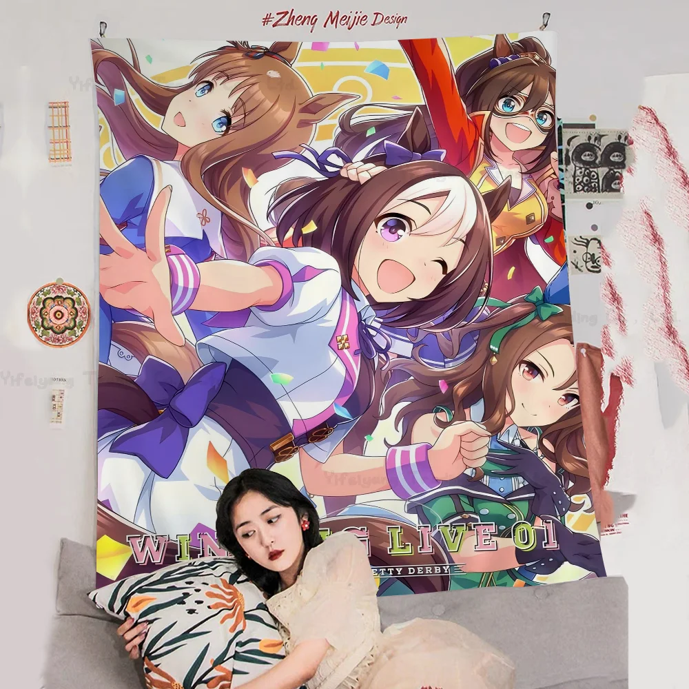 Tokai Teio Uma Musume Pretty Derby Anime Tapestry Cheap Hippie Wall Hanging Bohemian Wall Tapestries Mandala Home Decor