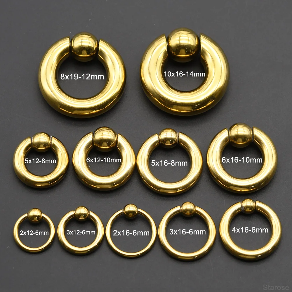 1Pc 00G-0G-12G Large Gauges Stainless Steel Captive Spring Bead Rings for Septum Piercing Nose Rings Ear Helix BCR Body Jewelry view 4