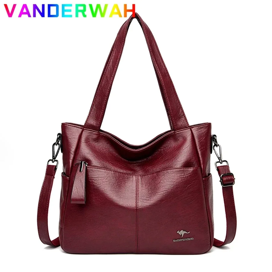 Genuine Brand Soft Leather Top-handle Bags Female Handbags Women Shoulder Crossbody Totes Messanger Bag Large Capacity Big Sac