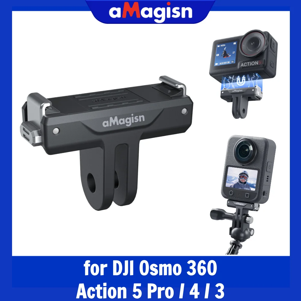 

Магнитное быстросъемное крепление aMagisn, сверхлегкое основание из АБС-пластика 13 г, аксессуары DJI Osmo Action 3 4 5 Pro / Osmo 360