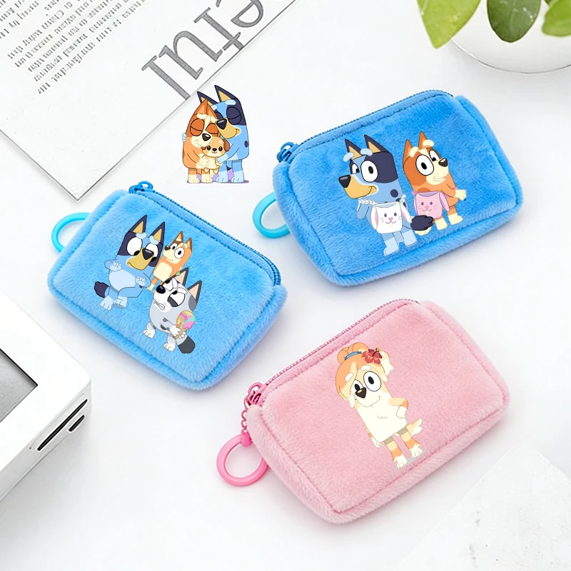 

Детский плюшевый кошелек Blueye для монет, портативный милый кошелек-монетница с аниме-персонажами для мальчиков и девочек, подарок, мини-сумочка на молнии для ключей и карт