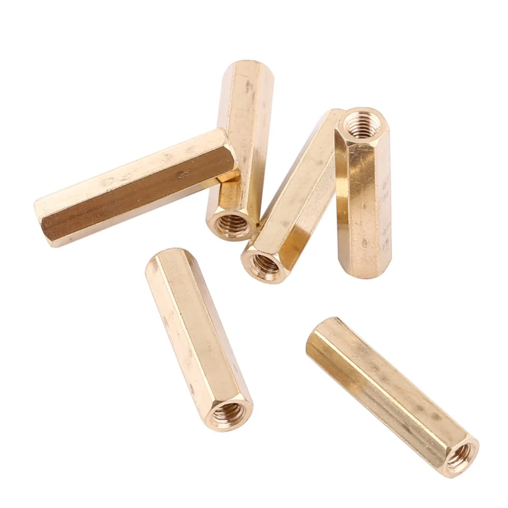 20pcs Practical Durable Hex Standoff Female to Female Gold Tone Coupling Nuts Support Pillar Drone Quadcopter