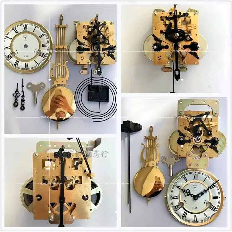 Pure Copper Movement Base Wall Clock Old-fashioned Timekeeping Maintenance Rocking Machinery Wind-up Mechanical Clock