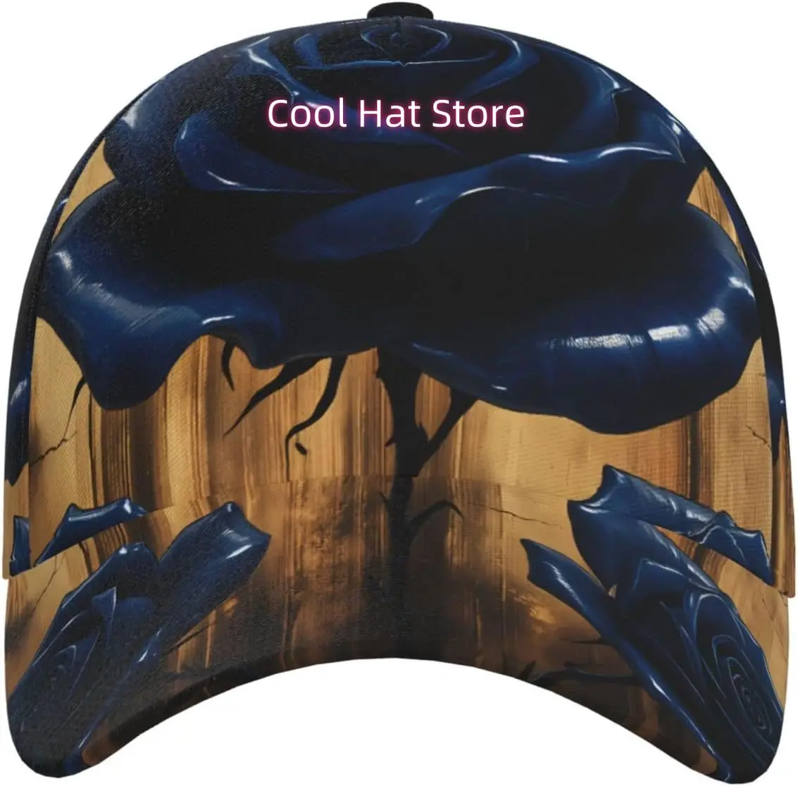 Eternal Night Roses Pattern Baseball Cap Adjustable Cotton Baseball Hat for Sports, Outdoor, Travel Gifts for Men