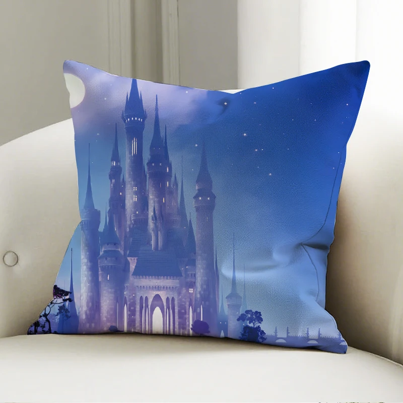 

Moonlit Castle Pillow Cover Dark Night Palace Pattern Decorative Cushion Sofa Bedroom Home Decoration