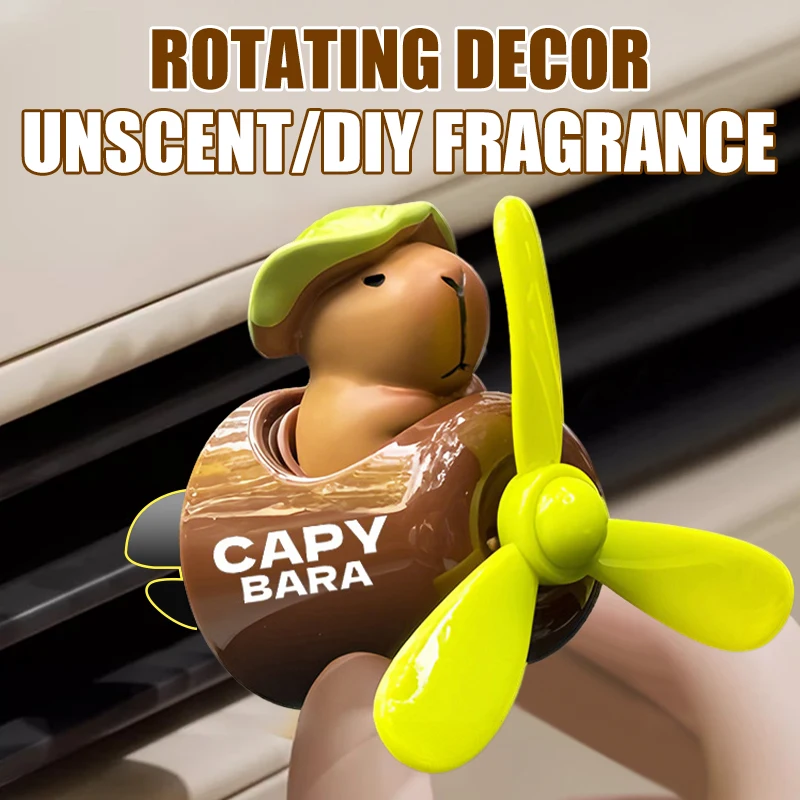Capybara Car Freshener No perfume DIY fragrance cool fun pilot capybara car air freshener vent  ornament rotate airplane decoration accessories diffuser AliExpress 34