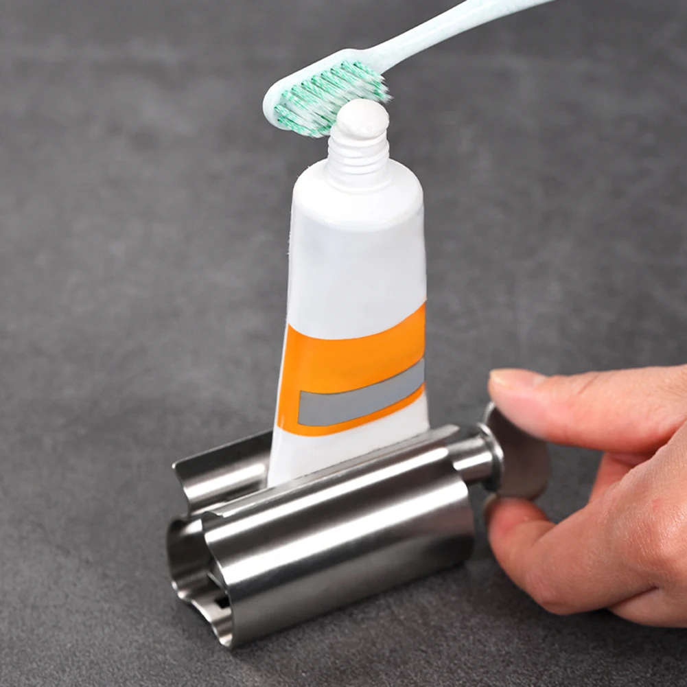 Stainless Steel Toothpaste Tube Squeezer Toothpaste Holder Dispenser Rolling Tube Toothpaste Squeezer Bathroom Accessories
