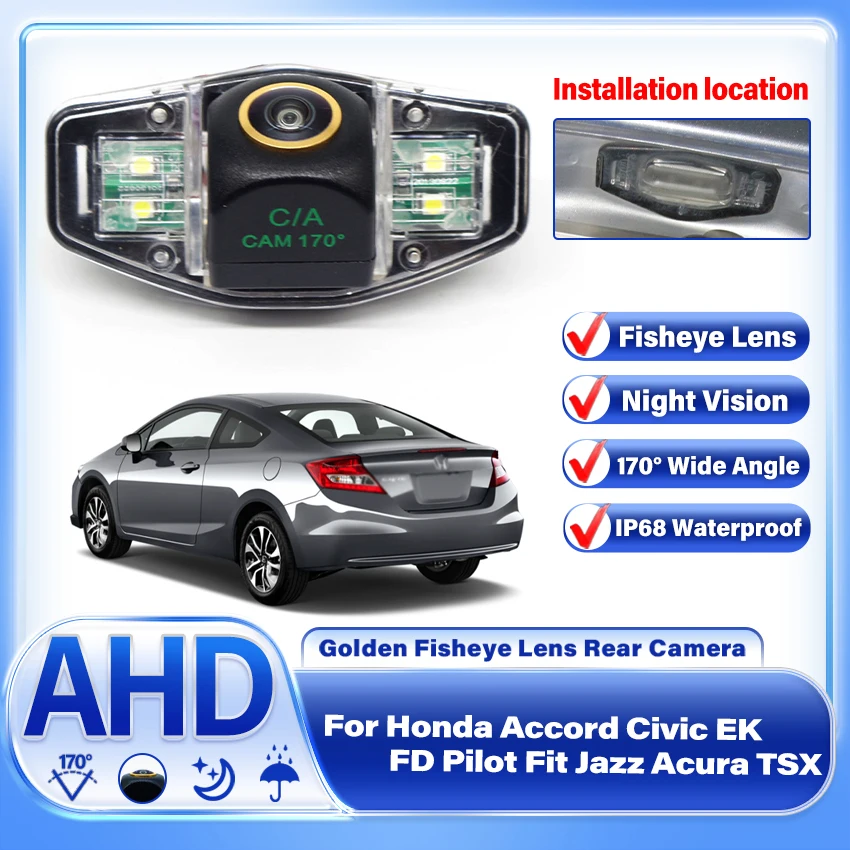 

1080P Auto Car Rear View Backup Camera Reverse Parking Camera For Honda Accord Civic EK FD Pilot Fit Jazz Acura TSX 1998-2013