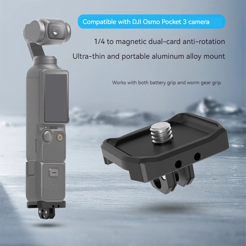 

For DJI Osmo Pocket 3 Quick Release Adapter Expansion Mount Bracket Support with Foldable Two-Prong Interface Adapter Accessory