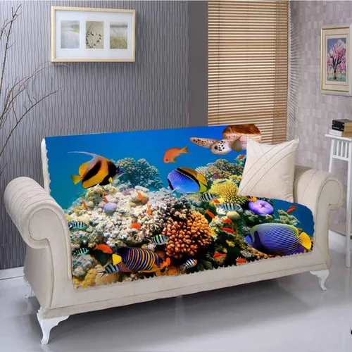 Else Aquarium Fishes 3D Seat Cover Case-180 X225Cm