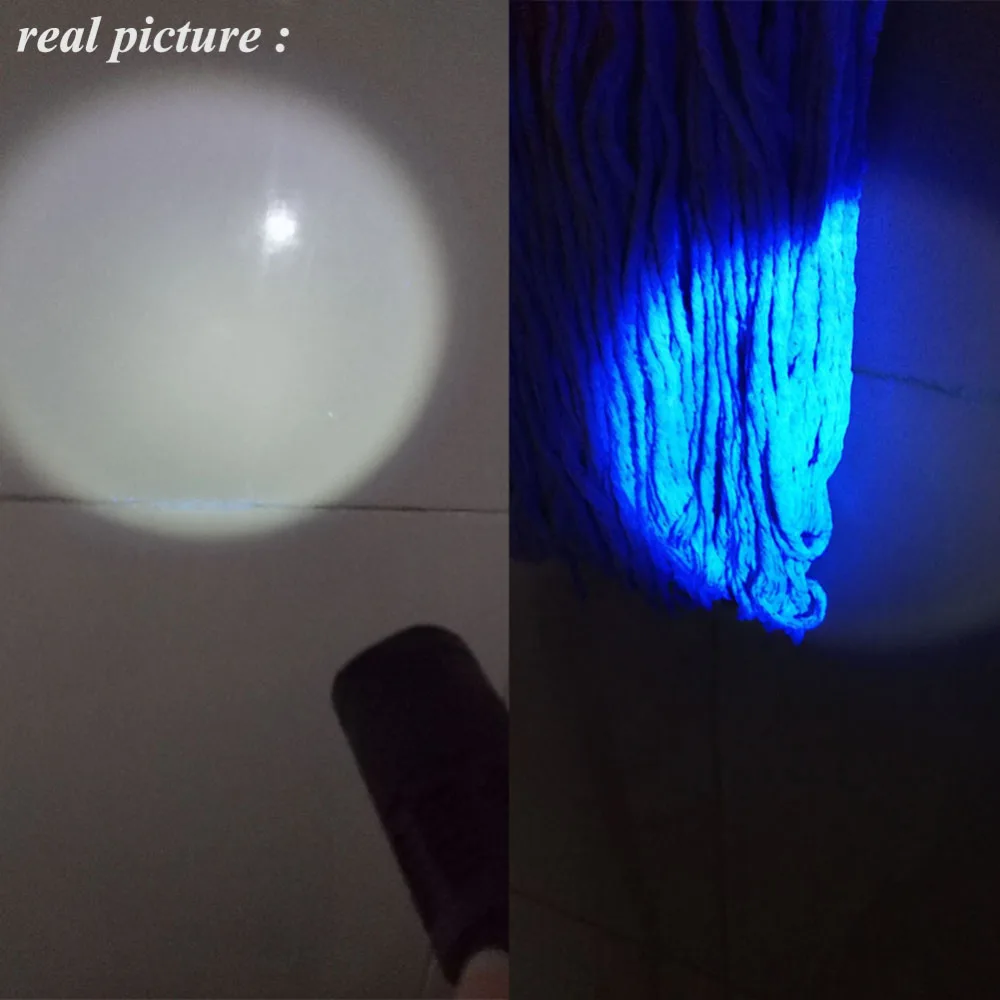 ズーム可能なleduv懐中電灯,365nm紫外線懐中電灯,ブラックライト,aaバッテリー,マーカー,お金,現金検出器用