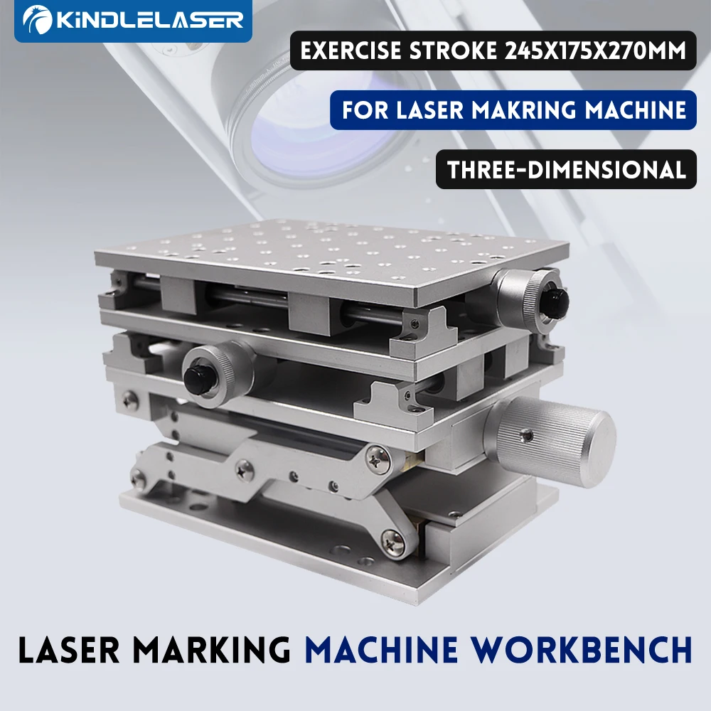 Kindlelaser Banco da lavoro per macchina per marcatura laser 3D Asse XYZ 210x150x150mm Altezza 150-275mm per macchina laser a fibra