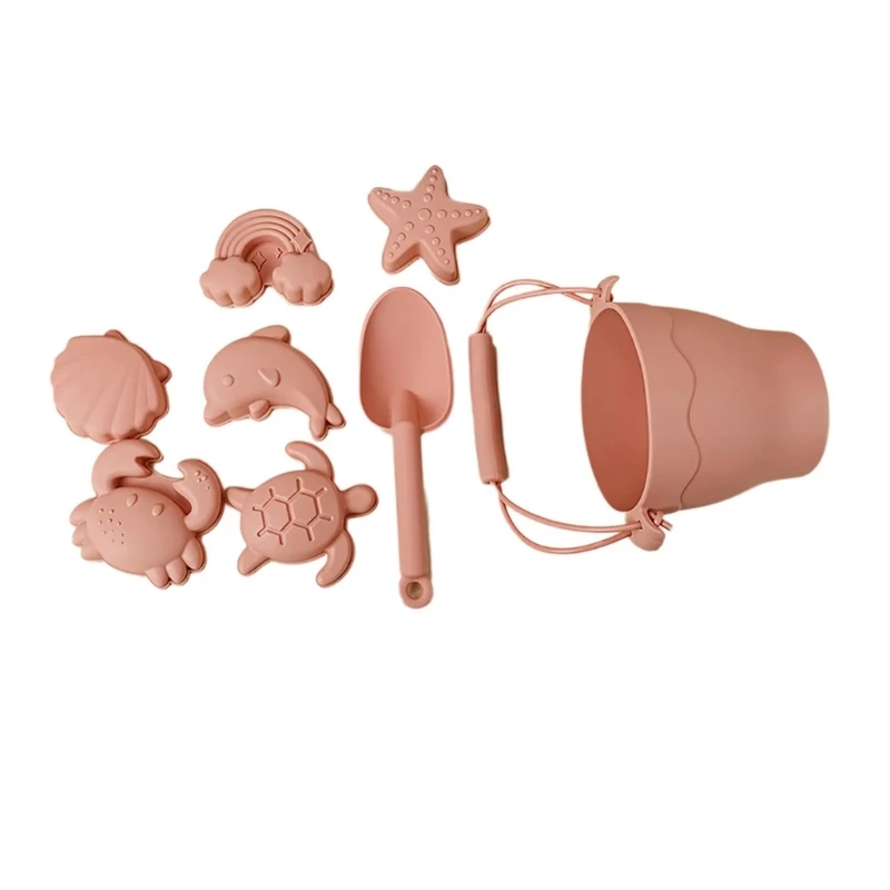 8-teiliges Sandspielzeug, wiederverwendbar, für Kinder, Meer, Sandspielzeug, Tierformen, Schaufel-Eimer-Set