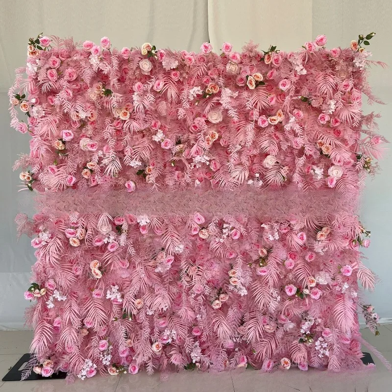 W cloth background, floral art, Internet celebrity photo decoration background wall, wedding photography, fake flower wall