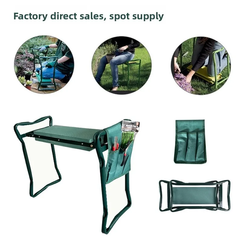 Garden Kneeler Bench Folding Chair Fabric Cover Multipurpose Kneeling Stool Garden Gardening Kneeling Chair Garden Tool Bench
