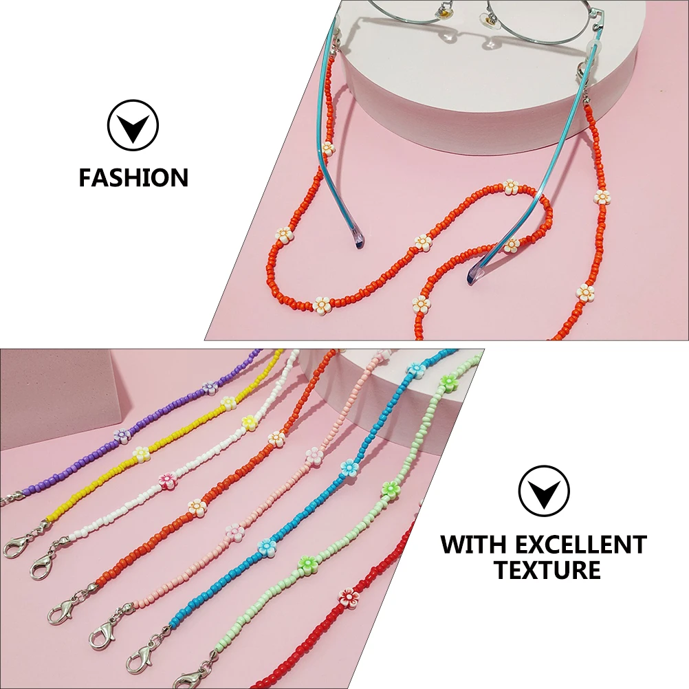 Multi-uso frisado cordão corrente estilo boêmio máscara cordão e óculos cinta titular retentor pescoço cabide para mulheres homens crianças rosto