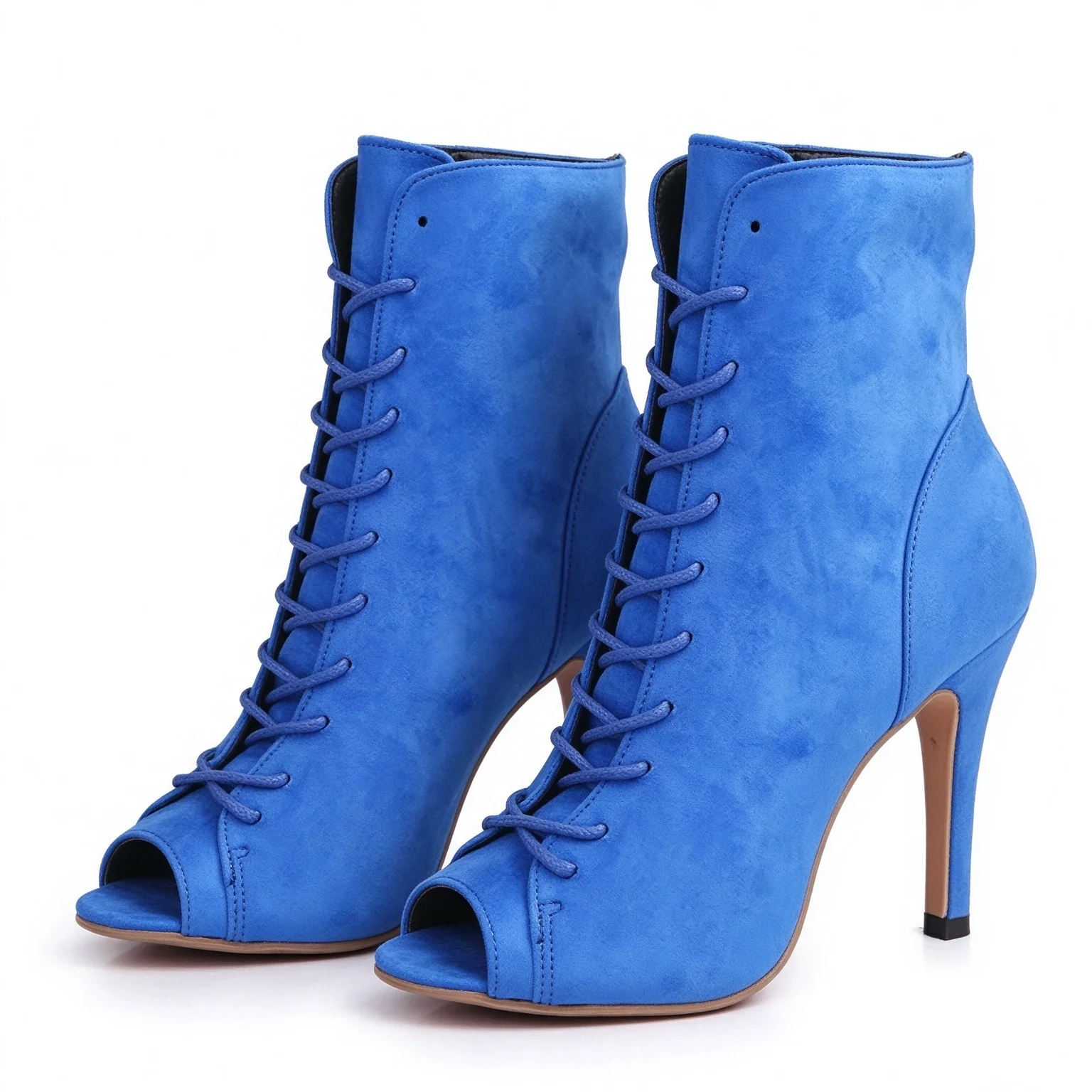 Women Peep Toe Salsa Tango Dance Boots Girls Sports Sneaker Bachata Latin Dancing Shoes Blue Green Red Street Sandals Footwear