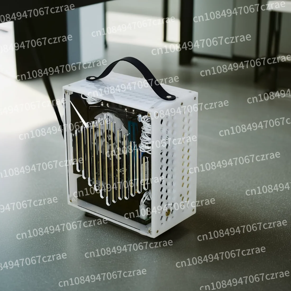 Mini Portable A4 Portable 1U Power Supply Mini ITX Single Display Fully Transparent Side Transparent Small Main Case