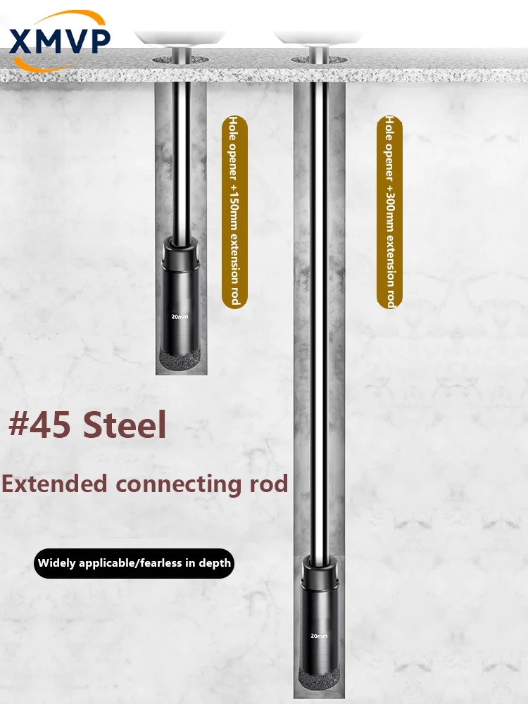 Punzonatrice per piastrelle a secco con manico esagonale esteso, punta per vetro, marmo e perforatrice per piastrelle complete, spe