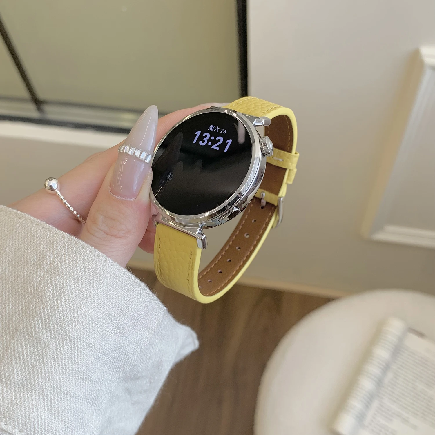 

Ремешок из воловьей кожи с допамином для Apple Watch iWatch серии S10 S9, 49-38 мм, женский браслет, универсальный 18 мм для Huawei Watch GT4/5 41 мм