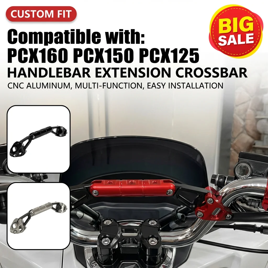

Совместим с PCX160, PCX150, PCX125: удлинитель руля, многофункциональный кронштейн из алюминия с ЧПУ для держателя телефона и фонаря.