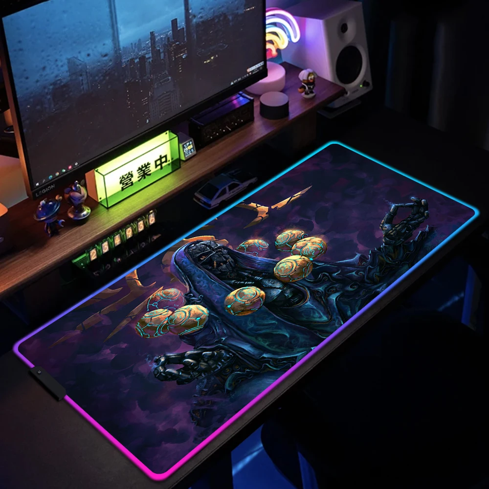 

Game Overwatch LED Lighting Mouse Pad Gamer Rubber Large Gaming RGB Mousepad XXL Colorful Luminous Mause Pad Genji Mercy Deskmat