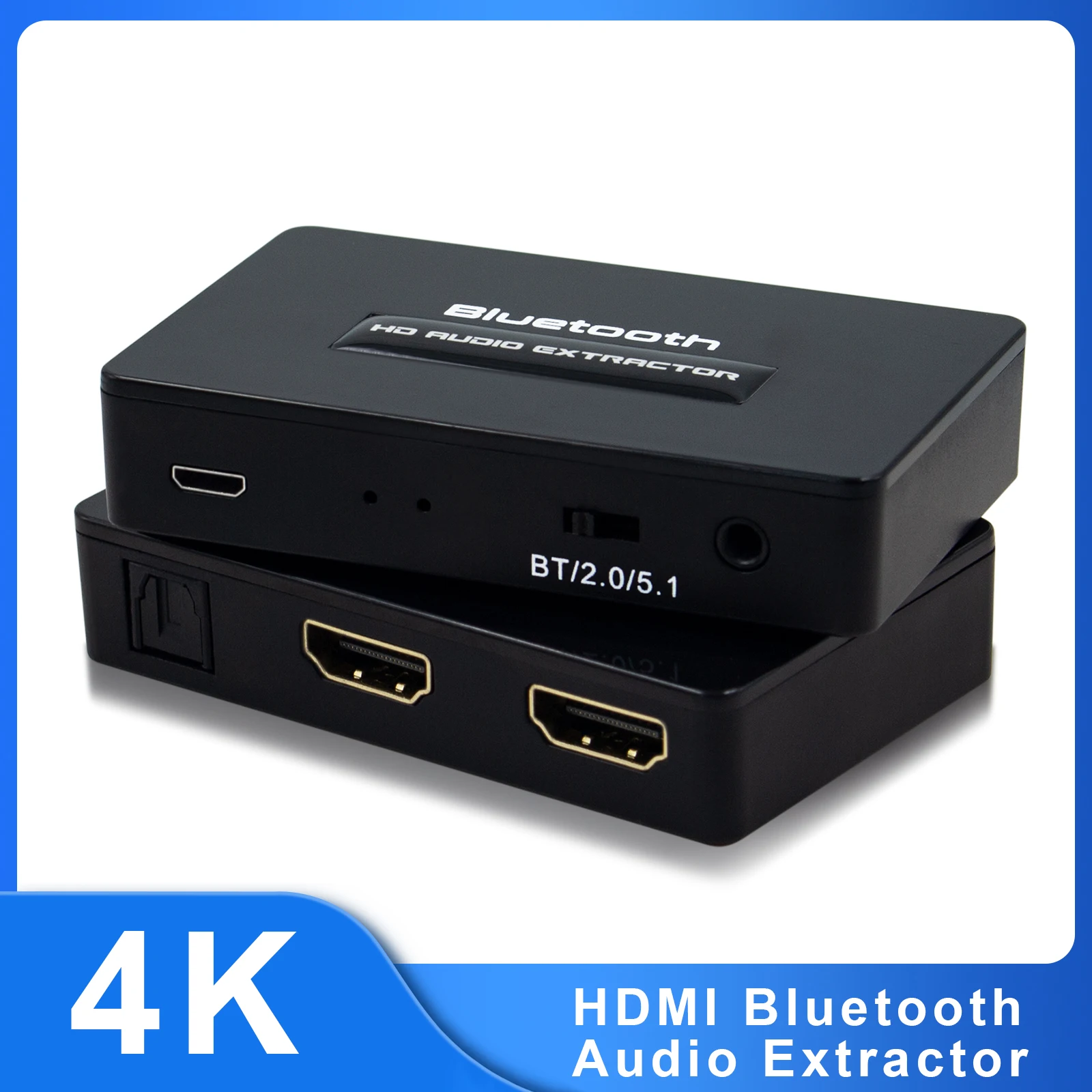 HDMI Bluetooth Audio Extractor Splitter HDMI 2 HD/Spdif/3.5MM Audio Adapter Dolby/DTS with BT for HDTV Amplifier earphone