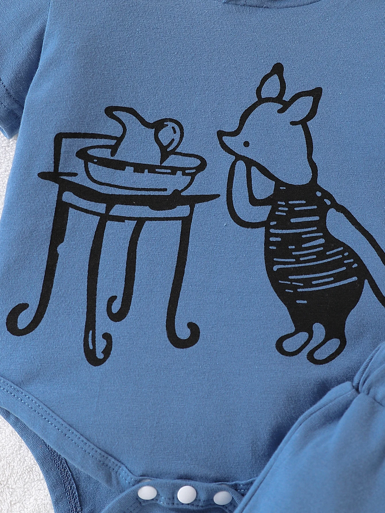 2-teiliges Sommer-Set für Babys mit Cartoon-Schweinchen-Motiv, süßer bedruckter Strampler + Shorts, cooler, lässiger Stil, für den Alltag/Zuhause/Fotoshooting, 0–12 Monate – Detail 6