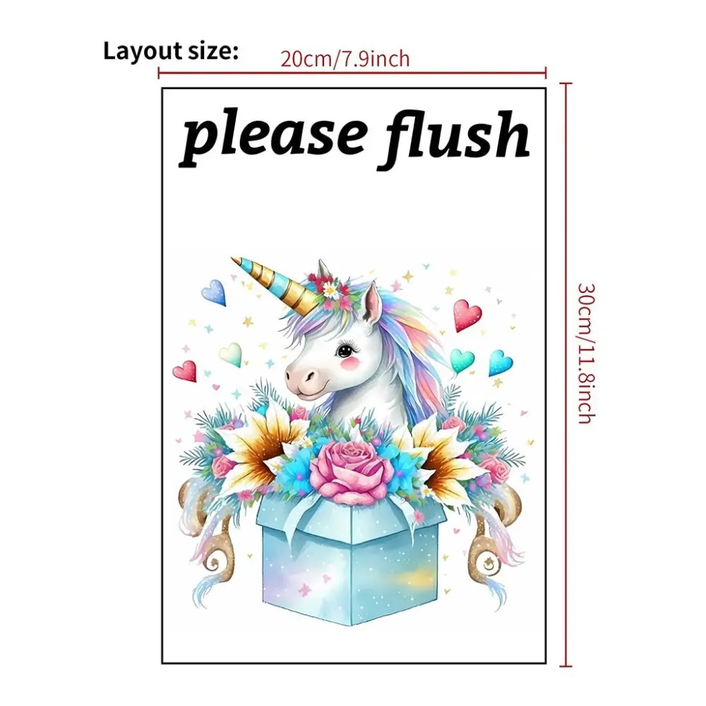 

Cartoon PVC Sea Animal Toilet Sticker Washable Removable Toilet Sign Sticker Please Flush Cute Bathroom Decals Home Decor