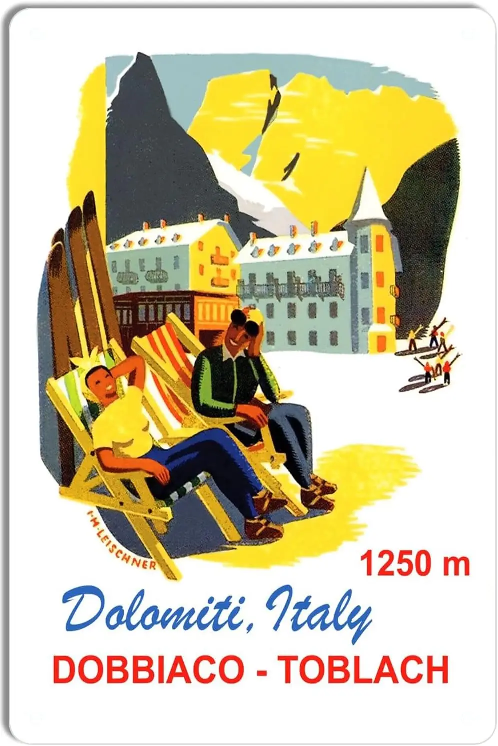 DEMNREG Metal Tin Sign Dolomiti Italy Travel Poster Wall Decor Funny for Home Kitchen Bar Pub Man Cafe Room Garage Vintage Retro